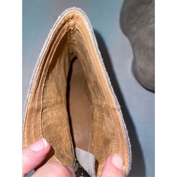 Corso Como Boots Womens 10 Suede Ankle, Taupe Gray pointed A17 - Picture 6 of 8
